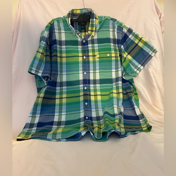 Clubroom men’s plaid shirt, X- large, green blue and white 100% cotton - Picture 1 of 9